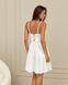 White mini cocktail dress with lace-up detail (S, off white)