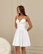 White mini cocktail dress with lace-up detail (S, off white)