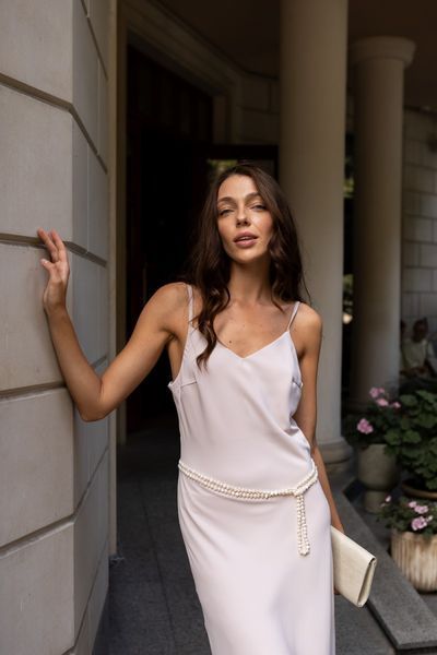 Loose Sleeveless Blush Pink Dress (S, pastel pink)