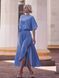Trendy blue silk dress with an asymmetric hem (M/L, light blue)