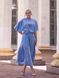 Trendy blue silk dress with an asymmetric hem (M/L, light blue)