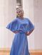 Trendy blue silk dress with an asymmetric hem (M/L, light blue)