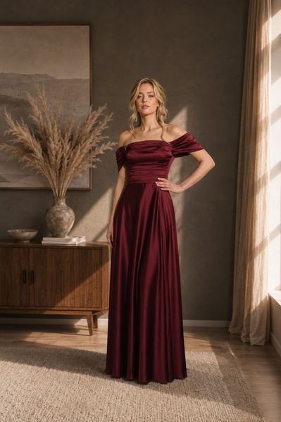 Burgundy Satin Spaghetti Strap Maxi", "Square Neck Burgundy A-Line Evening Dress", "Fit & Flare Burgundy Satin Maxi Gown (S, burgundy)