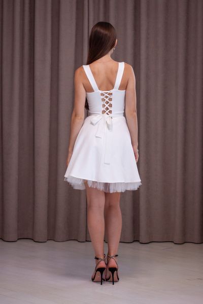 White A-line Short Cocktail Dress (XS, white)