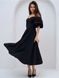 Elegant Black Cocktail A Line Midi Dress with Lantern Sleeves (XL, black)