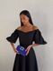 Elegant Black Cocktail A Line Midi Dress with Lantern Sleeves (XL, black)