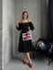 Elegant Black Cocktail A Line Midi Dress with Lantern Sleeves (XL, black)