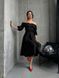Elegant Black Cocktail A Line Midi Dress with Lantern Sleeves (XL, black)