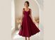 Sleeveless Dark Red A-Line Cocktail Dress on wide straps (L, red)