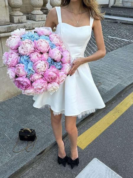 Elegant Cocktail Dress Straps for Summer Weddings (XS, off white)