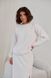 Stylish warm suit with a skirt in milk color (M, off white)