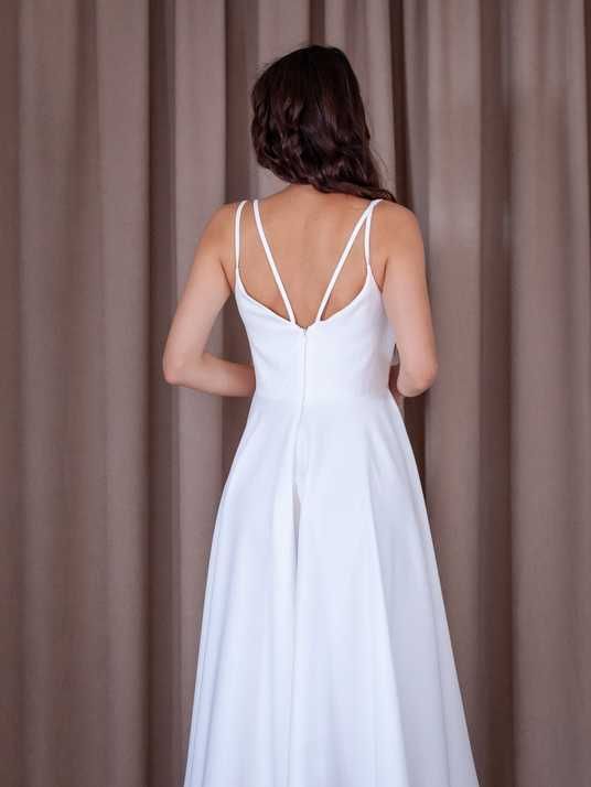 white midi dress fit and flare Ayla Cotton Fit And Flare Midi Dress / White | MESHKI