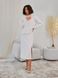 Stylish warm suit with a skirt in milk color (M, off white)