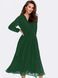 Green A-line Chiffon Midi Cocktail Dress with Long Sheer Sleeves (M, green)