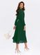 Green A-line Chiffon Midi Cocktail Dress with Long Sheer Sleeves (M, green)