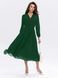Green A-line Chiffon Midi Cocktail Dress with Long Sheer Sleeves (M, green)