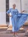 Blue satin long-sleeve wrap midi dress (L/XL, light blue)