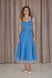 Women's light blue corset dress below the knee (XS, blue)