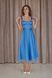 Women's light blue corset dress below the knee (XS, blue)