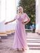 Long, powder-colored chiffon evening dress with short sleeves (XL/XXL, pastel pink)