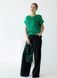Chic green silk T-shirt (L, green)