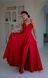Gorgeous A-Line Satin Maxi Dress with Side Slit (M, red)