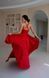Gorgeous A-Line Satin Maxi Dress with Side Slit (M, red)