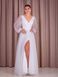 Floor Length V-Neck Chiffon Maxi Dress (XL/XXL, off white)