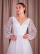 Floor Length V-Neck Chiffon Maxi Dress (XL/XXL, off white)