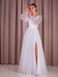 Floor Length V-Neck Chiffon Maxi Dress (XL/XXL, off white)
