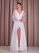 Floor Length V-Neck Chiffon Maxi Dress (XL/XXL, off white)