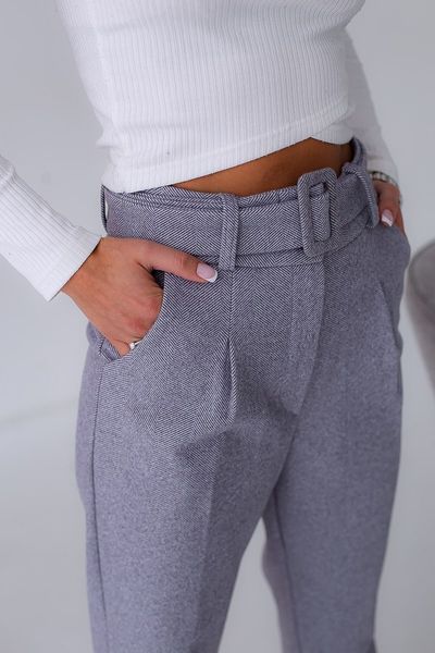 Warm gray classic pants (L, grey)