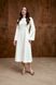 White Midi Cocktail Dress with Empire Waist and Bell Sleeves (L, white)
