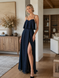 Chic Floor Length A-line Blue Prom Dress for Women (S/M, blue)