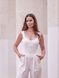 White Evening Wide-Leg Jumpsuit With Belt (M, white)