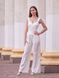 White Evening Wide-Leg Jumpsuit With Belt (M, white)