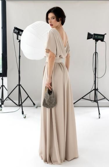 Long Silk Powder Pink Dress with Belt (XXL, pastel pink)