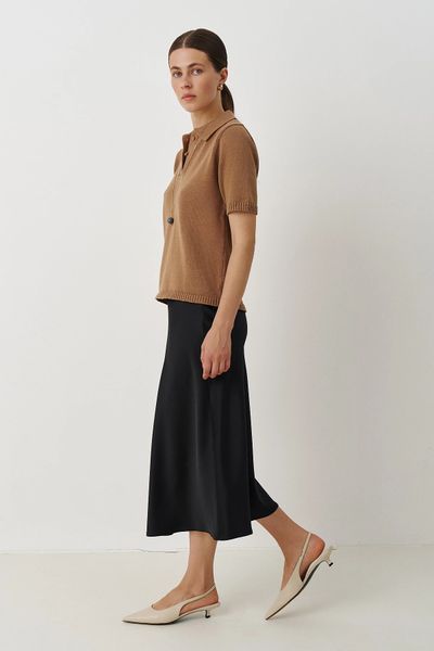 Classic black midi skirt (XS/S, black)