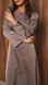 Elegant brown midi-length dress with long sleeves (S, brown)