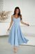 Chic Cotton Midi Dress: Sleeveless V-neck Fit & Flare Cocktail Dress for Birthday Party (S, light blue)