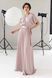 Long Silk Powder Pink Dress with Belt (XXL, pastel pink)