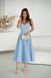 Chic Cotton Midi Dress: Sleeveless V-neck Fit & Flare Cocktail Dress for Birthday Party (S, light blue)