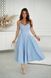 Chic Cotton Midi Dress: Sleeveless V-neck Fit & Flare Cocktail Dress for Birthday Party (S, light blue)