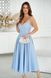 Chic Cotton Midi Dress: Sleeveless V-neck Fit & Flare Cocktail Dress for Birthday Party (S, light blue)