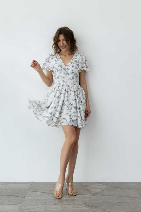 short floral chiffon dress lela rose