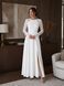 White long dress with lace back and sleeves (M, white)