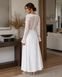 White long dress with lace back and sleeves (M, white)