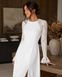 White long dress with lace back and sleeves (M, white)
