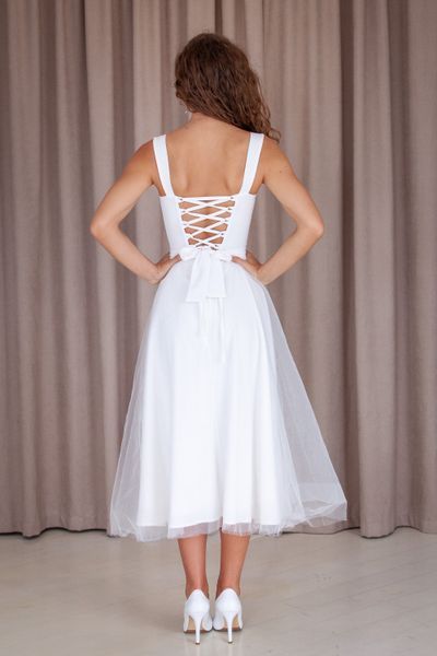 Women's light blue corset midi dress (S, light blue)