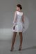 White Mini Dress with Sheer Lantern Sleeves and Corset Top (S/M, white)